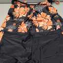 Aqua Eve Two Piece Women's Tankini Swimsuits Blouson Swim Tank Top with Shorts Modest Bathing Suits (Medium, Black Floral)