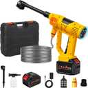 2025 Upgrade Cordless Pressure Washer, 900PSI Battery Powered Pressure Washer with 6-in-1 Nozzle, 10 Speed Adjustment, Remaining Battery Display, Portable Power Washer for Car/Garden/Floor/Yards