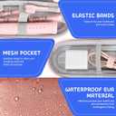 Honeydak 2 Pack Electric Toothbrush Travel Case Portable Hard Protective Storage Bag with Mesh Pocket for Accessories Compatible with Most Electric Toothbrushes, Black and Gold