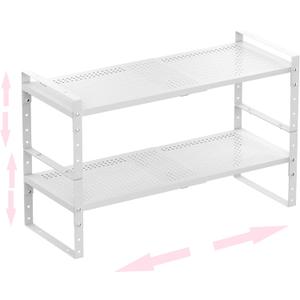 Multi-Functional Metal Shoe Rack, Space-Saving, Perfect for Entryway, Closet, Bathroom, etc. - Sturdy and Durable, High Weight Capacity, 2 PACKS/White/Large