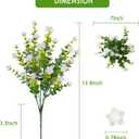 Artificial Flowers for Outdoors,12 Bundles UV Resistant Artificial Outdoor Flowers, Not-Fading Plastic Faux Flowers for Outdoor Planters for Home Garden Porch Yard Decor, White