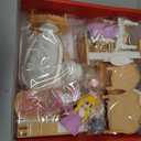 Princess Dollhouse Furniture Set, 48 Piece Luxury Miniature Accessories Collection with Living Room, Bathroom, BedroomKitchen, TV Entertainment Set (Beige)