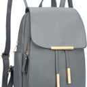 KKXIU Trendy Leather Backpack Purse for Women and Ladies Shoulder Travel Daypacks Bags (A-Grey)