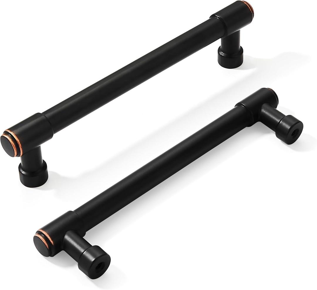 khtumeware 2 Pack Oil Rubbed Bronze Cabinet Pulls 6 Inch(152mm) Hole Centers Kitchen Cabinet Handles Cabinet Hardware Kitchen Handles for Cabinets Cupboard Handles Drawer Pulls