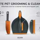 2 x Paws & Co. Pet Hair Remover for Dogs Cats - 4-in-1 Cleaning Kit with Grooming Brush, Massage Comb & Dustpan - Fur Cleaner for Furniture, Carpet, Car, Sofa
