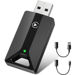 Wireless CarPlay Adapter for iPhone, Converts Wired to Wireless, USB and Type-C Plug and Play, Compatible with Car from 2016 and iOS 10+