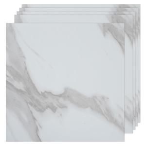 30-Pack Peel and Stick Vinyl Floor Tiles, 12"x12" Self-Adhesive Waterproof Peel and Stick Flooring Planks DIY for Bathroom, Kitchen, Living Room, Cover 30 Sq. Ft White