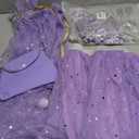 Princess Cape Set for Little Girl, 11PCS Princess Dress Up Clothes Cape Clock with Skirt for Girl 3-8 Birthday Gift (Purple)