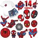 The Amazing Patches Iron on Patches for Clothing DIY Sew on Patches Applique Patch Clothing Repair Patches (1_Spiderman_14PCS)