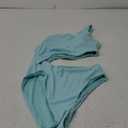 Women's One Piece Ribbed Swimsuit One Shoulder Cutout Swimwear Sexy Bathing Suit (Medium, Mint Green)