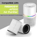 2-Pack AP202 Replacement Filter Only Compatible with FRESHDEW AP202 Air Puri-fier,(Not for DAYETTE AP202 Model), 3-in-1 True HEPA Filtration with Activated Carbon Filter and Pre-filter