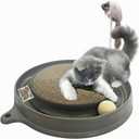 AUOON Cat Scratcher Toy with Ball Track - 3 in 1 Interactive Cat Toy, Cat Scratch Pad with Cat Ball Toy and Plush Cat Mouse Toy for Indoor Cats and Kittens (Gray)