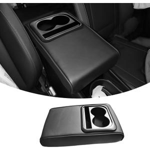 QianBao Car Center Console Armrest Box Booster Cushion with Cup Holder Mobile Phone Storage Armrest Booster Pad Protector Universal for Most Car Black