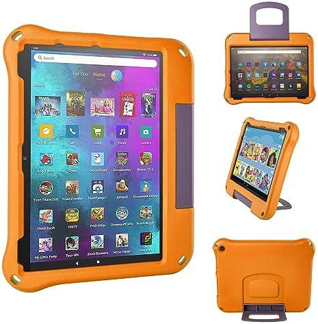 2023 New 10in Tablet Case for Kids(2021/2023 Release 11/13th Generation),OQDDQO Light Weight Anti Slip Shockproof Kids Friendly Case for 10 inch Table Not Compatible ipad Tablet(Orange)
