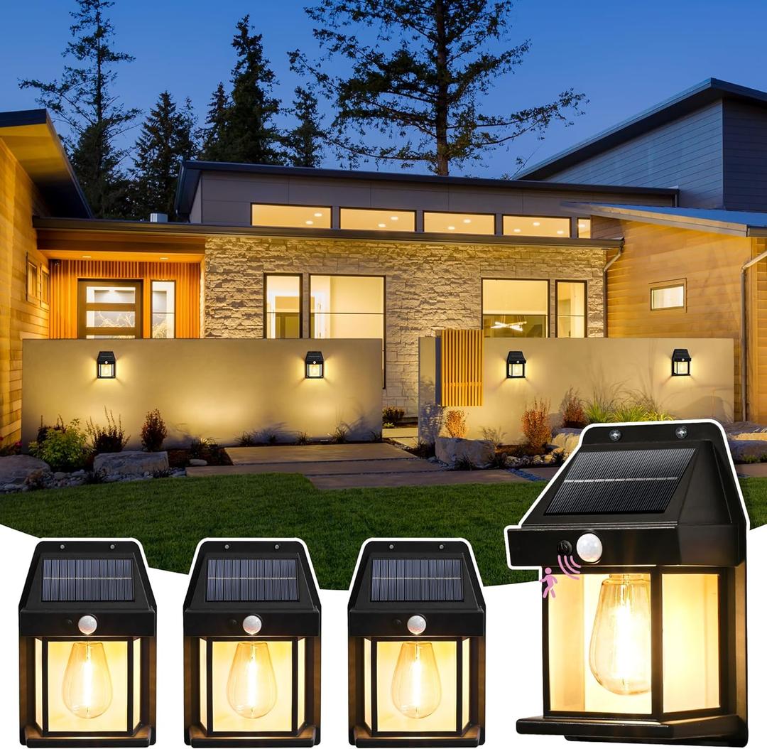 SOLPEX 2 Pack Solar Motion Lights Outdoor Waterproof, Solar Porch Lights Outdoor for Door, Shed, Patio, Garage, Yard Outside Decorative, Motion Sensor with 3 Lighting Modes