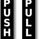 BLACK Push Pull Set Pair of Door Signs for businesses, restaurants, bars, hotels, schools, cafe. Tough 1.6 mm Thickness Material, Durable, Guaranteed not to Tear