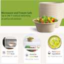 50 x Homestockplus 48 Oz Disposable Bowls - Heavy Duty and Compostable Bowl - Made from Sugarcane and Bamboo Fibers, Microwave Safe - Large Paper Bowl for Soup, Salad, Ramen, Popcorn, etc. [50/ Pack]