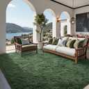 FinRec 6x9 Feet Green Rug for Living Room Bedroom, Fluffy Fuzzy Shag Rugs, Non-Slip Furry Shaggy Area Rug for Nursery Kids Room Dorm Room Home Decor, Indoor Floor Carpet