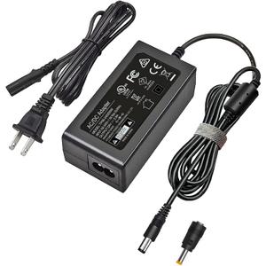 24V 2.5A Power Supply Adapter, AC 100V-240V Output DC 24 Volt 0-60W Transformer Charger UL Listed with 5.5 x 2.1 and 5.5 x 2.5 Male Plug Jack Connector, Compatible with 24Volt 0-2.5Amp