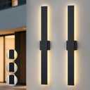 2 Pack LED Modern Outdoor Wall Lights Dimmable 3-Color Temperature 47.2in Exterior Lighting Fixtures IP65 Waterproof Outside Lights for House Hallway Garage Patio