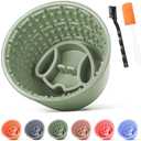 Focxoio Slow Feeder Dog Bowl,Non-Slip Lick and Freeze Bowl for Dogs,Long Lasting Silicone Licking Mat for All Dog Sizes,Anti-Chocking and Reduce Anxiety(Green)