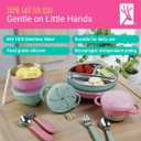 Elk and Friends Kids Stainless Steel Mealtime Bundle | Plates, Bowls, Snack Cups + Toddler Utensils | Silicone Suction Sleeves + Travel Storage Lids | For Meals + Snacks | Dishwasher Safe