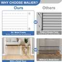 Malier Indoor Dog Gate with Door, 26-41" Extra Wide Full Metal Pet Gate Short Dog Gate for Stairs, Pressure Mount 20'' Tall Small Puppy Gate, Easy Step Over Low Gate for Doorways