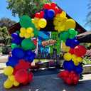 DIY 134pcs Red Yellow Green Blue Balloon Garland Arch Kit for Superhero Theme Party Baby Shower Birthday Party Decoration