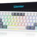 Womier VK66 PRO 60% Gaming Keyboard Wired, QMK/VIA Creamy Mechanical Keyboard, Hot Swappable Gasket Mount RGB Key Board & Translucent Keycaps (White)