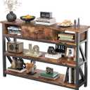 Mexin 39 Inch Console Sofa Table with Drawer, Entryway Table with Storage Shelves, Industrial Wood Hallway Table for Living Room Couch Foyer Kitchen Counter, Rustic Brown