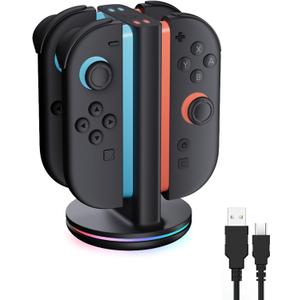 Charging Dock for Nintendo Switch 2 JoyCon 2 Controller [Dual-Direction Charging Design] Magnetic,LED Indicator,4-in-1 Fast Charger Stand Station Compatible with Joy Con 2 Accessories