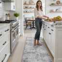 DEXI Kitchen Mats Cushioned Anti Fatigue, 23x86 Floor Padded Runner Rug Non Slip, Waterproof Standing Comfort Memory Foam for Front Sink Laundry, Dark Grey