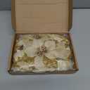 Boao 24 Pieces Christmas Artificial Glitter Poinsettia Flowers Xmas Flowers Wedding Christmas Tree New Year Ornaments (Gold)