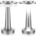 Riakrum Set of 2 LED Portable Cordless Table Lamp with Touch Sensor 3 Color Stepless Dimming Rechargeable Battery up to 15 Hours Cordless Table Light Wireless Lamp for Nursery(Silver)