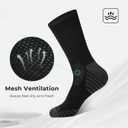 BAMBOO COOL Men's Crew Socks Athletic Running Sports Socks, Cushioned Moisture Wicking, Breathable Arch Support 6 Pack (L)