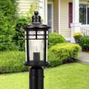 Darkaway Outdoor Post Lights Lamp Posts Outdoor Lighting, Waterproof Aluminum Post Lights Outdoor Light Fixtures with Glass, Light Posts for Outside Patio Yard (2 Pack, Black)