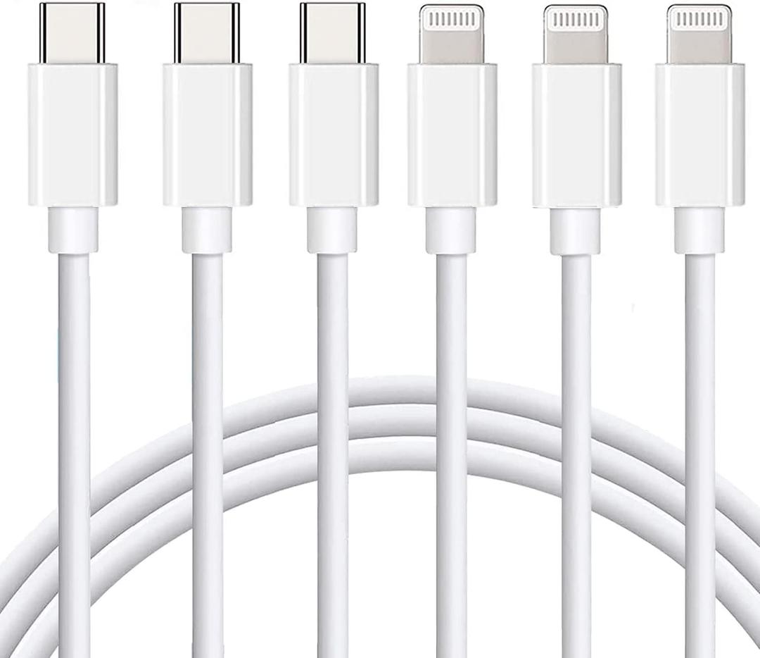 Lightning Cable [MFi Certified] 3Pack 6FT iPhone Fast Charger Cable Power Delivery Type C Charging Cord Compatible with iPhone 14 13 13 Pro Max 12 12 Pro Max 11 XS XR X 8 iPad, White