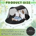 Pop up Mosquito Tent for Camping, 86.6 x 59 x 45.3 Inch Bug Net Tent with Instant Automatic Setup, Lightweight Portable Screen Net Fits Most Camping Cot for Outdoor Hiking Travel(Black)