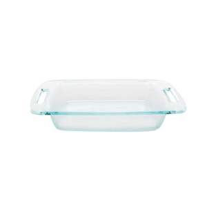 Pyrex Clear 8x8 Square Glass 2 Qt Baking Dish With Handles USA 11In