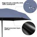 ESUFEIR Mini Sun Umbrella for Purse With Case, Small Compact UV Umbrella Travel Essentials, Lightweight Portable Parasol Windproof for Women Men Kids (Haze blue)