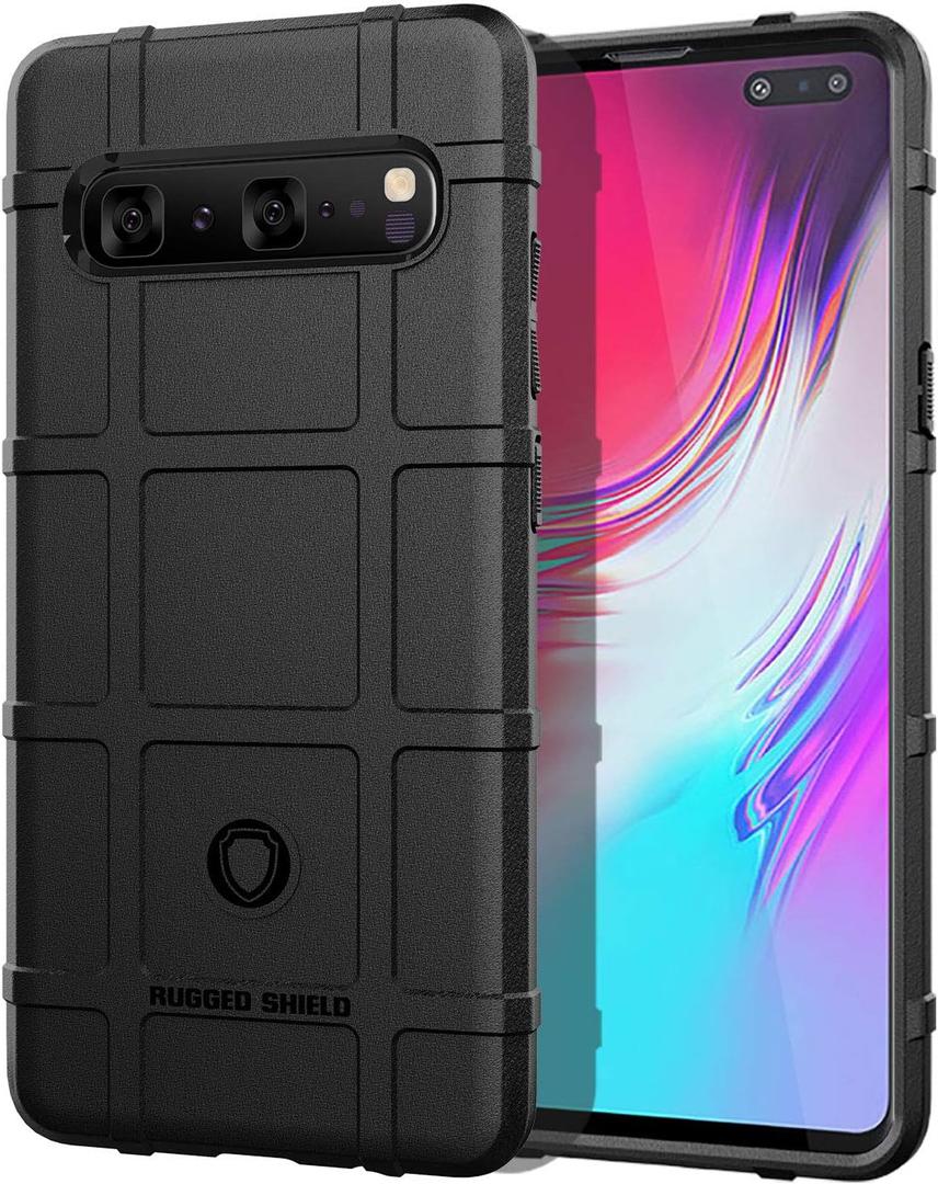 Case for Galaxy S10 5G Case, for Samsung S10 5G SM-G977U Case, Military Grade Shockproof Heavy Duty Rugged TPU Cover and Camera Lens Protection Phone Case for Samsung Galaxy S10 5G Black