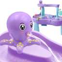Intoypad Water Table Pump, Octopus Battery Powered Water Pump for Water Table 3 Hours Non-Stop Fun Summer Outdoor Water Toys Outside Water Play Table Accessories for Toddlers Kids (Purple)