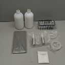 Kitchen Soap Dispenser Set with Instant Dry Tray & Sponge Holder,16 Oz Hand and Dish Soap White Glass Dispenser Set,Stainless Steel Pump,Waterproof Labels,Luxury Soap Bottle for Bathroom