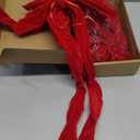 6 Pcs Large Velvet Bows for Christmas Tree 19.7" x 10.6" Velvet Ribbon Bows Ornament Christmas Swag Wreath Staircase Bow Vintage Raw Edges Tree Topper for Home Decor(Red,Two-Ear Style)