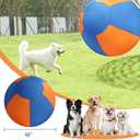 18" Herding Ball for Dogs, Dual-Layer Herding Toy with Protective Cover, Durable Giant Dog Ball for Australian Shepherd, Cattle Dog, Border Collie for Outdoor Play (Orange)