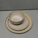 Metflavor Stoneware Dinnerware Sets for 4, 12-Piece Scratch Resistant Plates and Bowls Set, Dishwasher and Microwave Safe Ceramic Dishes Set, Ribbed, Sculpted Dune