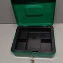 KYODOLED Large Lock Box with Money Tray,Storage Cash Box with Lock,Safe Metal Box for Money,9.84"x 7.87"x 3.54" Green Large