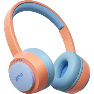 gorsun Kids Bluetooth Headphones, Toddler Headphones 85 dBA Safe Volume, 45 Hours Playtime, with Mic, Bluetooth 5.3, Kids Wireless Headset for iPad/Tablet/Travel/School, ldeal Gift (Orange)
