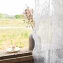 YJ YANJUN White Sheer Curtains 54 inch Length 2 Panels Set Retro Rustic Cottage Core Floral Lace Panels for Small Window Bathroom Kitchen Spa Office 52 x 54 Inch White