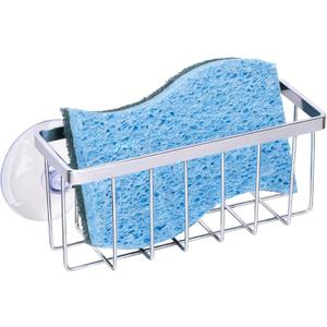 Kitchen Sink Sponge Holder, Sponge Holder for Kitchen Sink SuctionSink Organizer (Chrome)